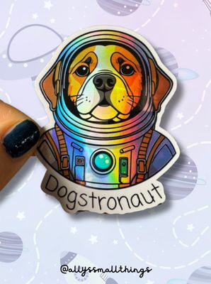 Dogstronaut - Holografische Sticker, Aufkleber