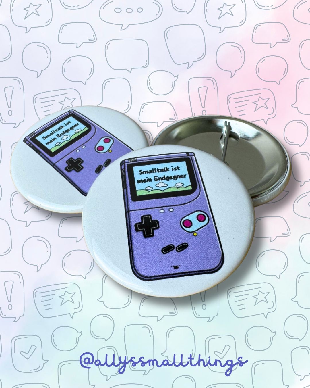 Smalltalk ist mein Endgegner 👾 - Button Gameboy 37 mm