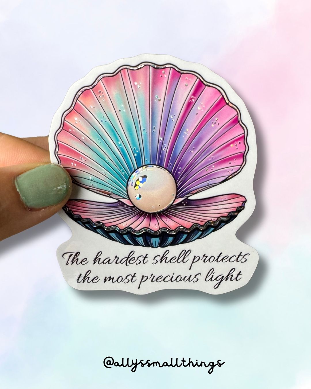 Show your colours shell 🐚 Regenbogen Muschel - Glitzer Sticker
