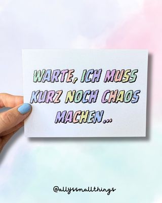 Kurz noch Chaos machen - Postkarte Pastell Neurodivergent ADHS 🫧