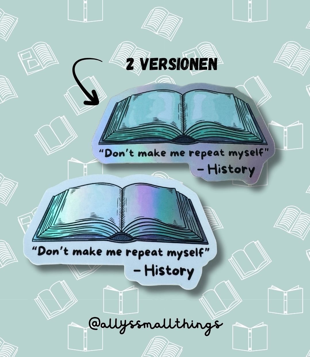 History Book 📖 Holographischer Sticker Buch
