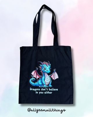 Dragons don’t believe in you Drache - Beutel, Tasche Fairtrade Drachi