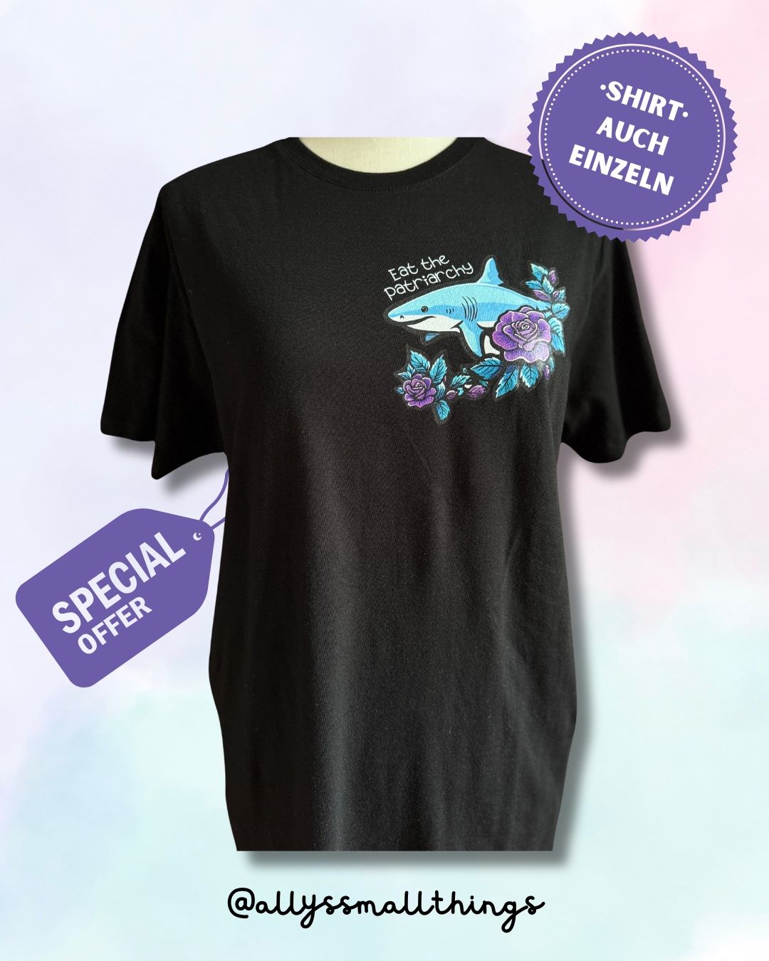 Eat the Patriarchy Hai 🦈 T-Shirt, Shirt Bio Fairtrade