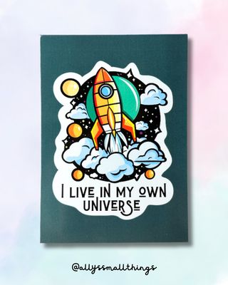 I live in my own universe - Postkarte Rakete Rocket I live in my own universe - Postkarte Rakete Rocket