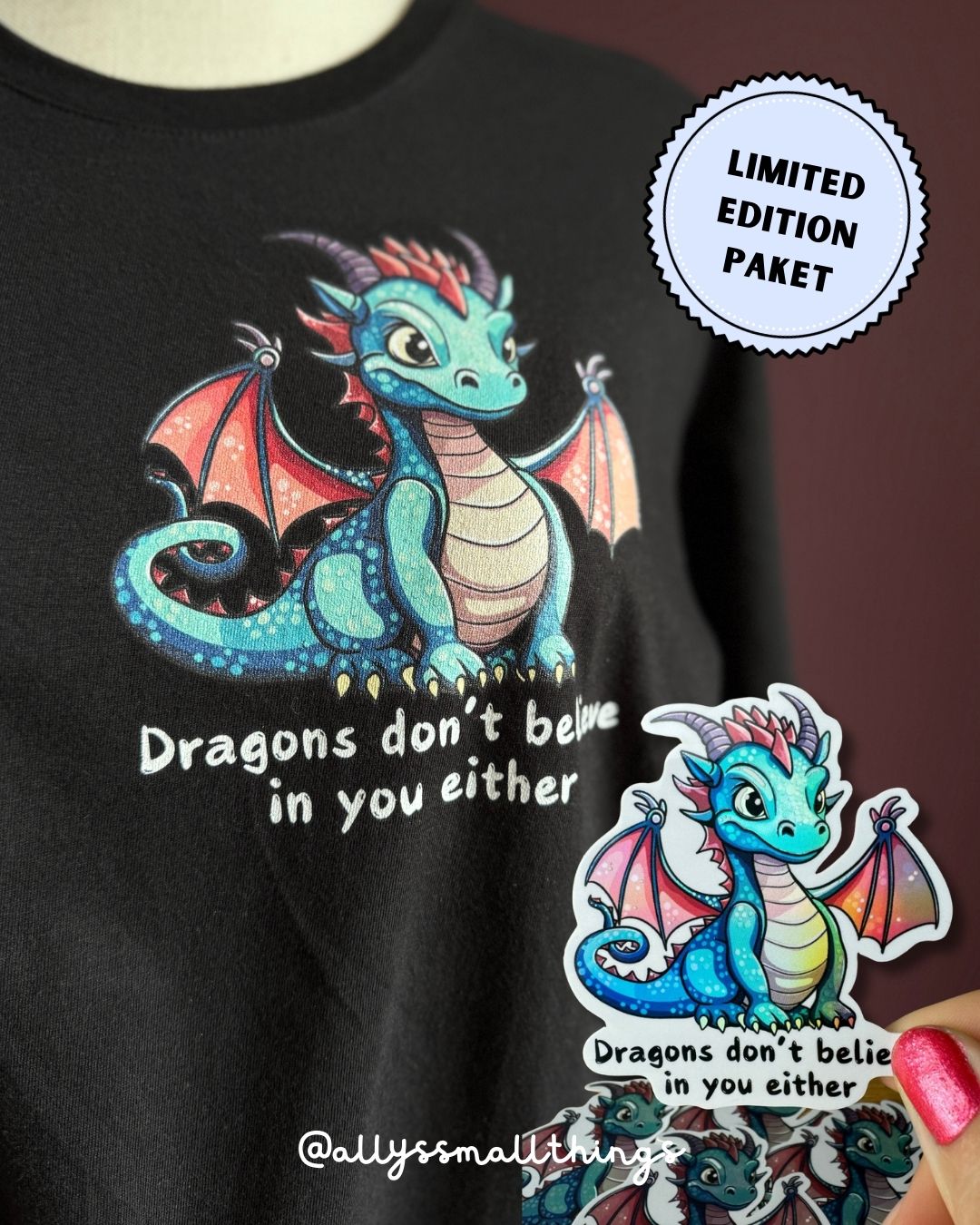 Dragons don’t believe in you either - Drachi T-Shirt, Shirt Bio, Fairtrade, Drache, Fantasy