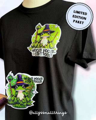 Hocus Pocus I can’t focus Frosch 🐸  T-Shirt, Shirt Bio, Fairtrade, Neurodivergent, ADHS