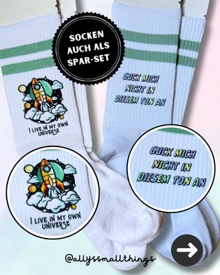 Bio-Baumwoll Socken 🚀 My own universe Rakete // Nicht in diesem Ton Bio-Baumwoll Socken 🚀 My own universe Rakete // Nicht in diesem Ton