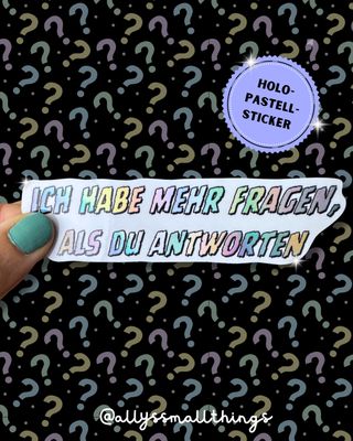 Mehr Fragen als Antworten âSticker, Aufkleber Overthinker Mehr Fragen als Antworten âSticker, Aufkleber Overthinker