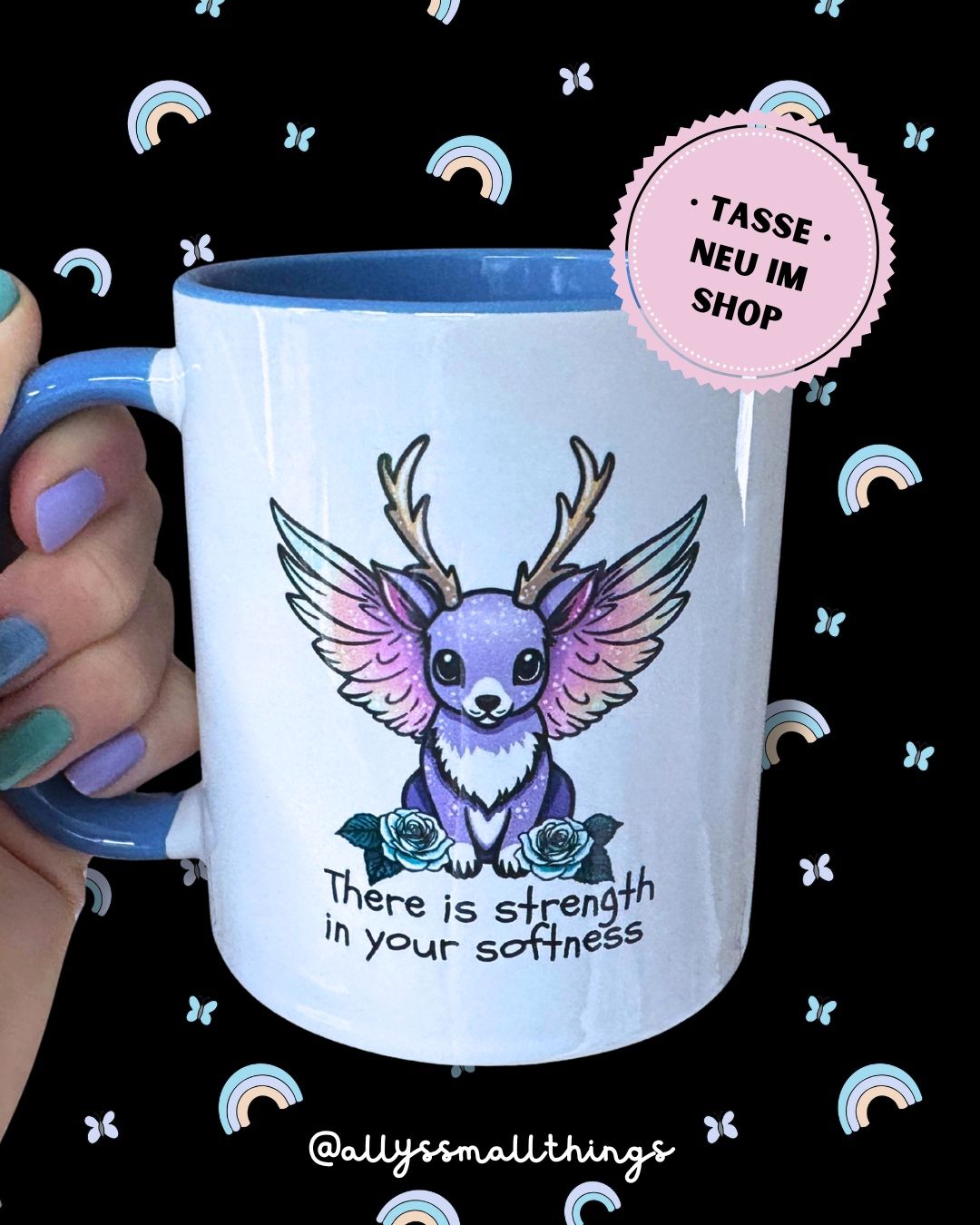 Strength in your softness Wolpertinger ✨ Tasse Motivation, Fantasy