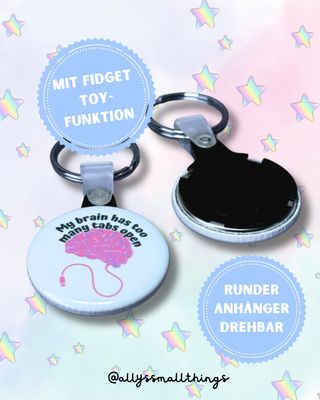 My brain has too many Tabs open 🧠 Anhänger, Schlüsselanhänger, Fidget Toy, Neurodivergent