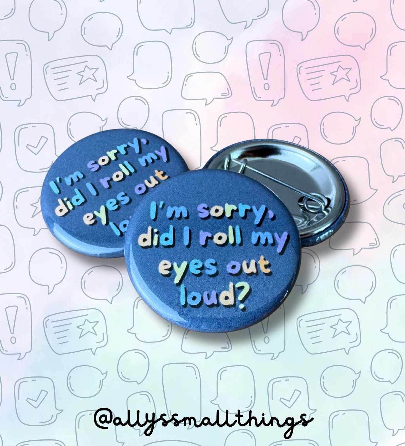 Did I Roll My Eyes 👀 Button, Anstecker, Regenbogen, Feminist