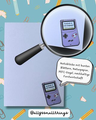 Smalltalk Gameboy 👾 Block mit buntem Papier, Notizblock, Neurodivergent Smalltalk Gameboy 👾 Block mit buntem Papier, Notizblock, Neurodivergent