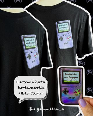 Smalltalk ist mein Endgegner T-Shirt 👾 Shirt, Fairtrade, Gaming Vintage Console, Neurodivergent, ADHS