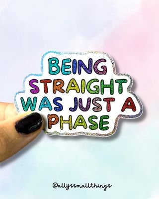 Being straight was just a phase - Glitzer Sticker Regenbogen Being straight was just a phase - Glitzer Sticker Regenbogen