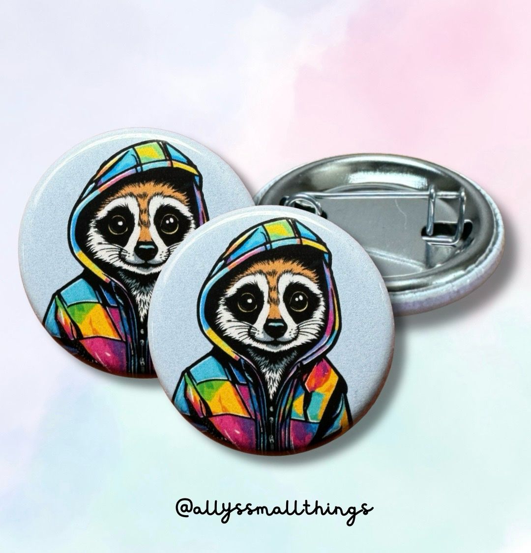 Erdmännchen Regenbogen Hoodie - Button, Queer Pride