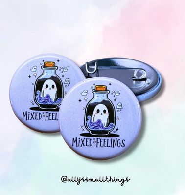 Mixed Feelings 👻 Button, Pin, Geist, Gefühle, Mental Health