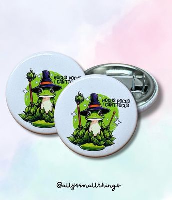 Hocus Pocus I canât focus Frosch đ¸ - 37mm Button, ADHS, Overthinker