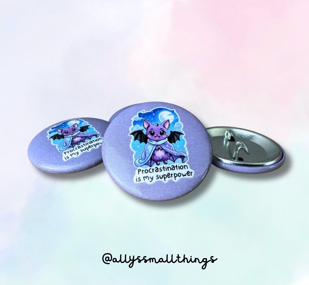 Procrastination Fledi Fledermaus 🦇 - Button