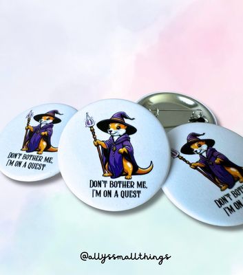 Quest Magic Weasel đŞ 37 mm Button, Wiesel, Zauber, Fantasy, RPG, Wizzard