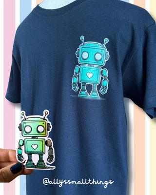Robot-Love 🤖 T-Shirt, Shirt, Fairtrade, Roboter, Weltall, Space