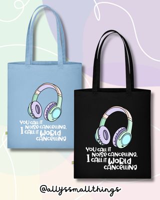 Word / Noise Cancelling Kopfhörer 🎧   Beutel, Tasche, Neurodivergent, ADHS, Autismus