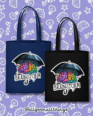 Brainstorm ☔️ Beutel, Tasche, Neurodivergent, Overthinking, Mental Health, Gehirn