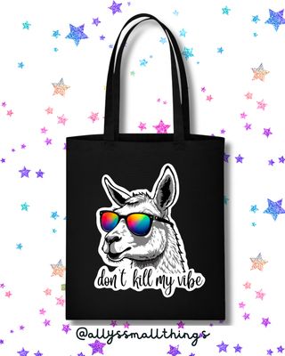 Vibe Lama ⚡️ Beutel, Tasche, Feminist, Regenbogen, Queer, Pride, Ally