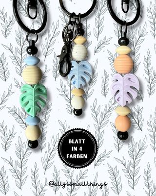 Pastell Monstera - Schlüsselanhänger