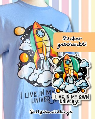 My own universe Rakete 🚀 T-Shirt, Shirt, Fairtrade, Weltall, Space, Neurodivergent