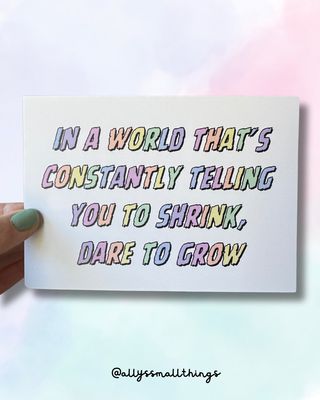 Dare to grow Postkarte Pastell 💫 Mental Health, Neurodivergent, Mut