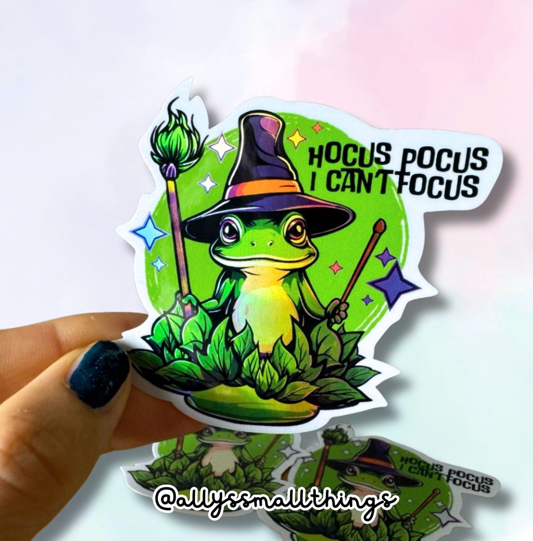 Hocus Pocus Can’t focus Frosch 🐸 Aufkleber