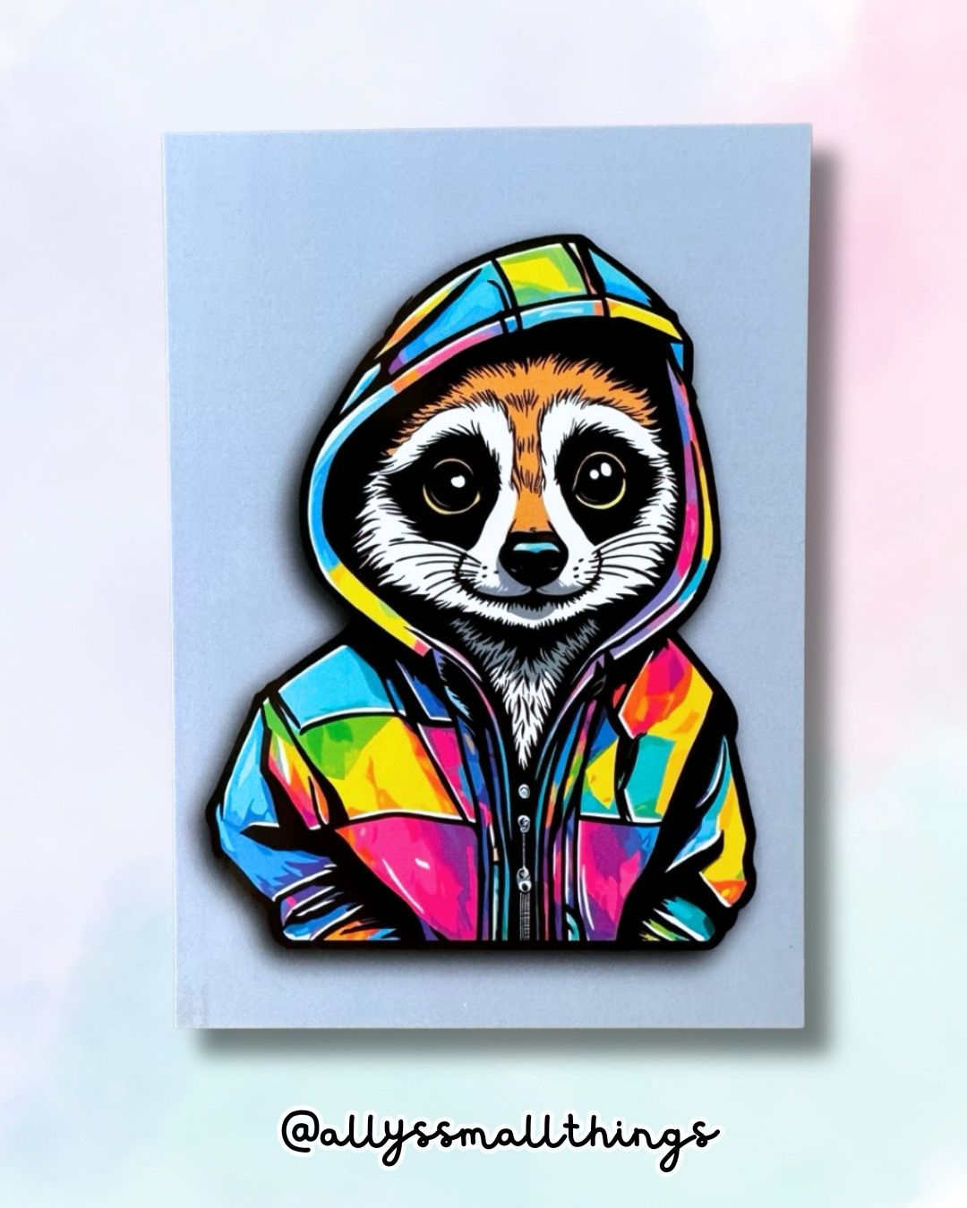 Erdmännchen Gang Postkarte ✌🏻Rainbow Hoodie, Tiere, Pride, Regenbogen