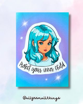 Protect your inner child Postkarte 🩵 Inneres Kind, Mental Health, Heilen, Gefühle