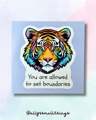 Set Boundaries Rainbow Tiger Print mittelgroß 🐯 Mental Health, Regenbogen