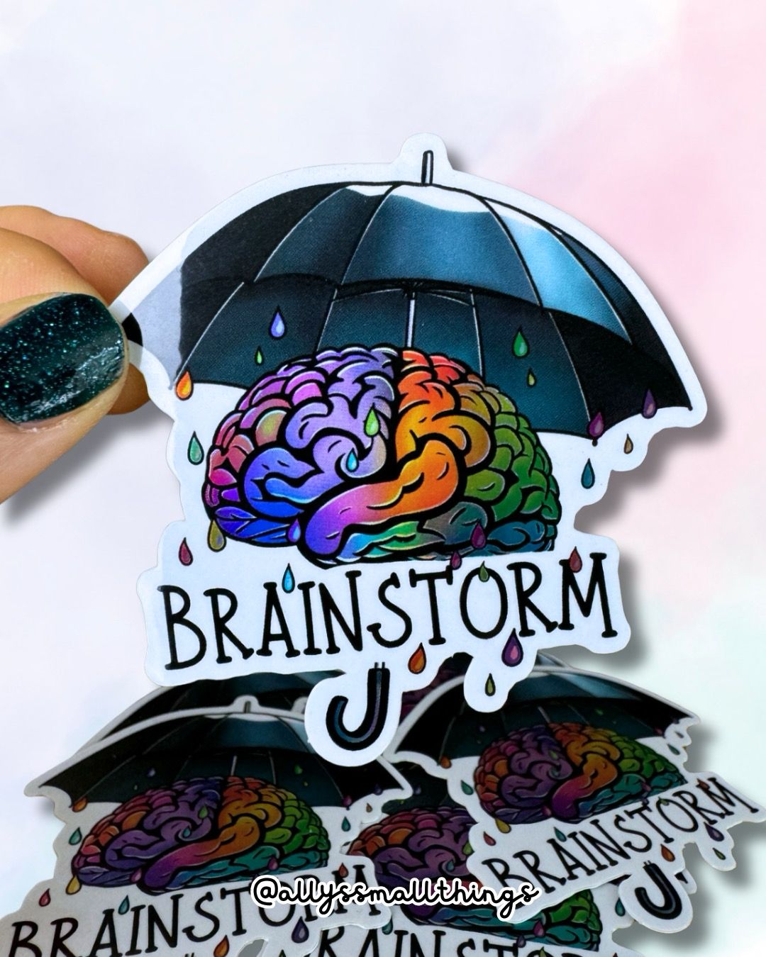 Brainstorm - Holografischer Sticker 🧠☔️ Neurodivergent