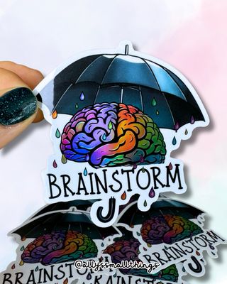 Brainstorm - Holografischer Sticker 🧠☔️ Neurodivergent