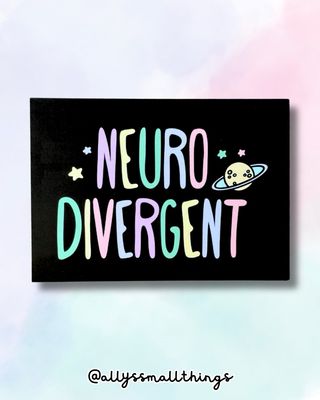 Neurodivergent Postkarte 🌈 Planet, Regenbogen, ADHS, AuDHS, Autismus