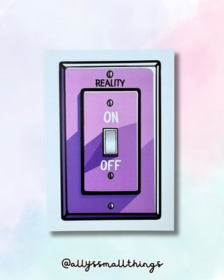 Reality On / Off Postkarte 💡Mental Health, Hochsensibel, Neurodivergent, Gehirn