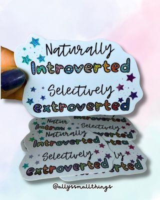 Introvert / Extrovert - Rainbow Glitter Sticker, Neurodivergent, Autismus, ADHS Introvert / Extrovert - Rainbow Glitter Sticker, Neurodivergent, Autismus, ADHS