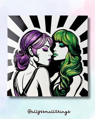 Girls love Girls - Großer Print, Queer, Gay Pride, Bi, Frau, Liebe