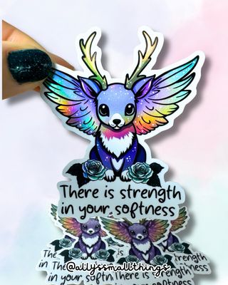 Strength in your softness Wolpertinger - Holografischer Sticker Strength in your softness Wolpertinger - Holografischer Sticker