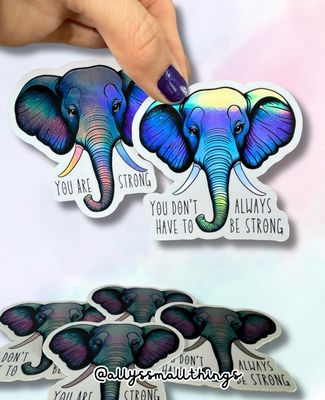 Mental Health Elefant - Holografischer Sticker 🐘 Mental Health Elefant - Holografischer Sticker 🐘