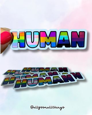 Human - Pride Flags - Sticker, Non-binary, Trans, Bi, Ally