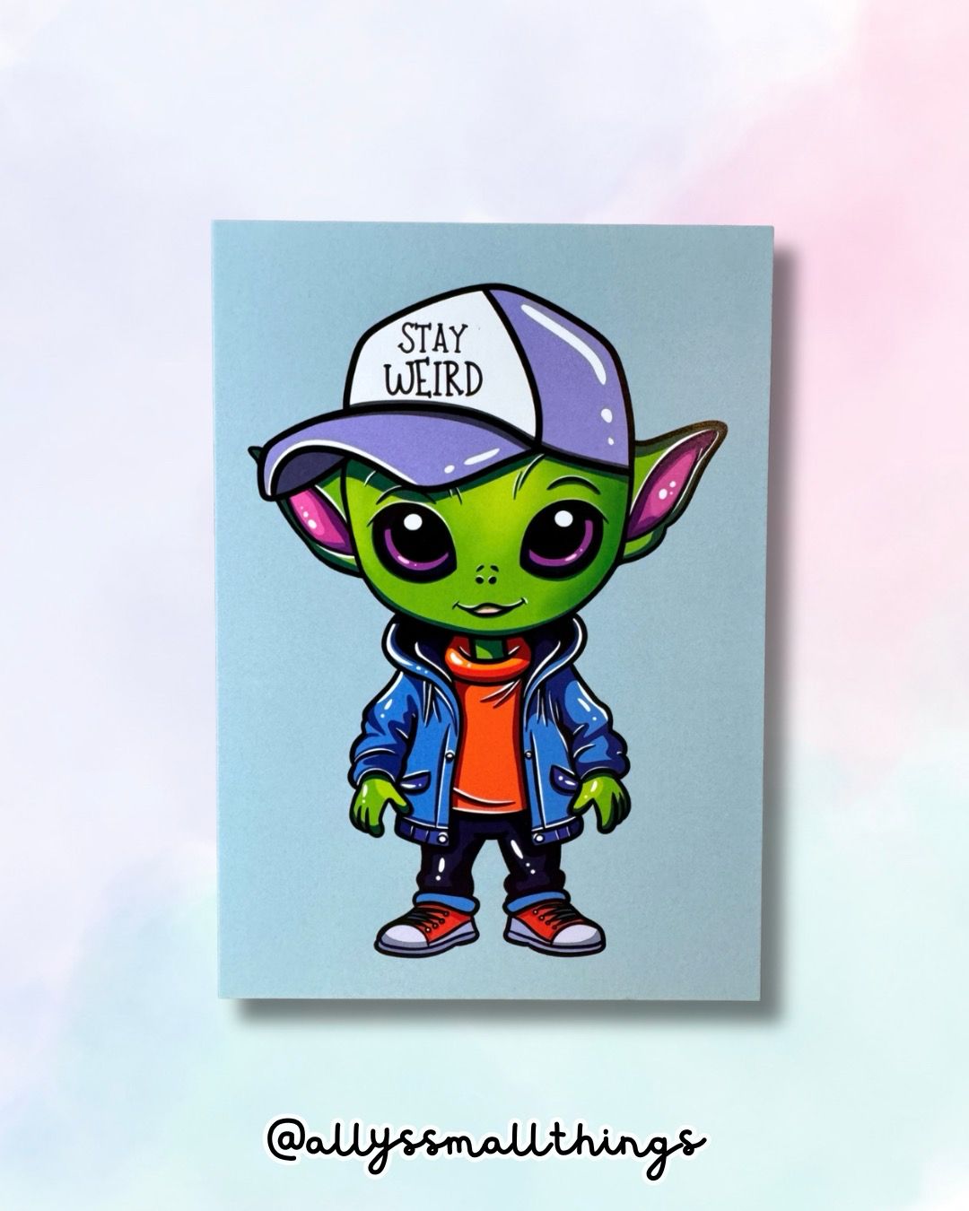 Stay Weird Alien Postkarte 👽 Neurodivergent, Space, Nerd, Weltall, UFO