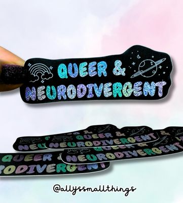 Queer and neurodivergent - Glitzer Sticker​ 🌈✨