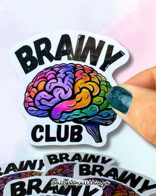 Brainy Club - Neurodivergent - Holographischer Sticker 🧠