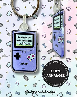 Smalltalk ist mein Endgegner 👾 - Acryl Anhänger, Schlüsselanhänger