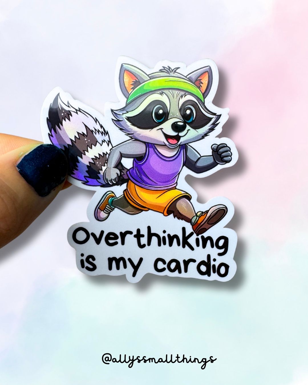Overthinker  Raccoon 🦝 Sticker, Aufkleber, Waschbär, Neurodivergent, ADHS