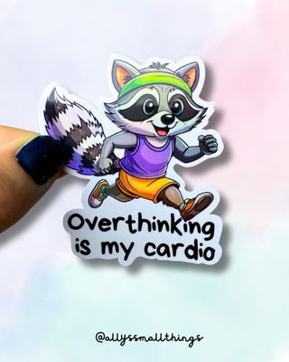 Overthinker Raccoon 🦝 Sticker, Aufkleber, Waschbär, Neurodivergent, ADHS Overthinker Raccoon 🦝 Sticker, Aufkleber, Waschbär, Neurodivergent, ADHS
