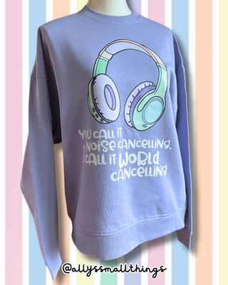 Kopfhörer World Cancelling  🎧 Sweatshirt, Fairtrade, Bio-Baumwolle, Oversized Pulli, Headphones